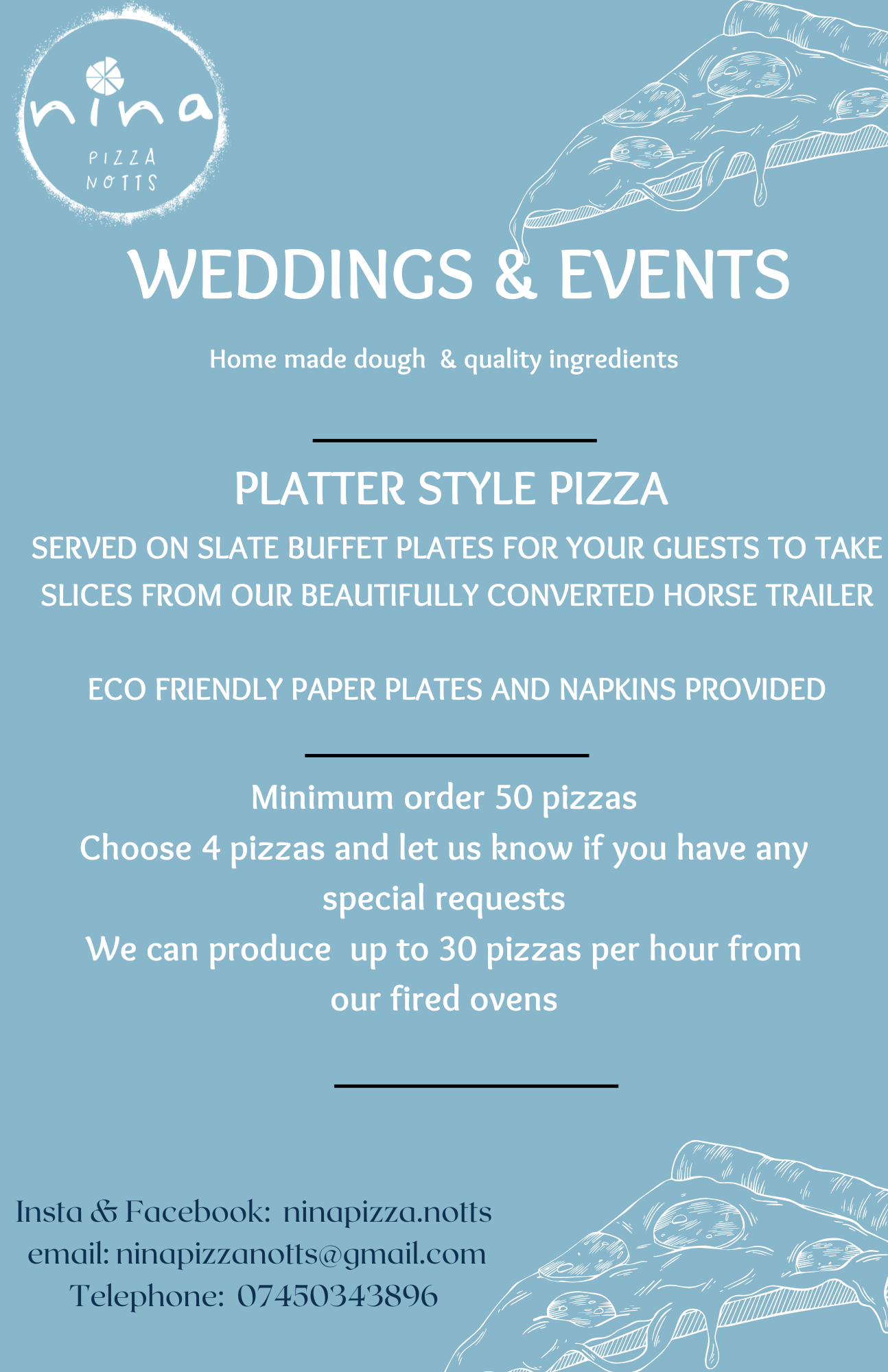 Nina Pizza Notts menu